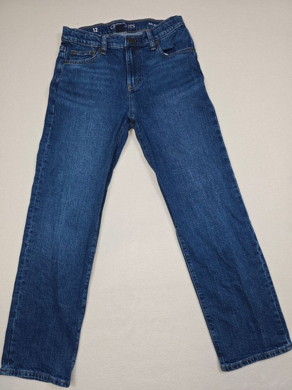 Crewcuts Kids Boys Relaxed Fit Denim Jeans Size 12 Blue Medium Wash